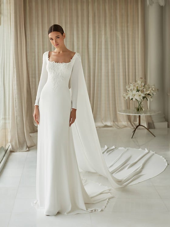 Plus Size Long Sleeves Wedding Dress,Gorgeous Lace Up Back Bridal