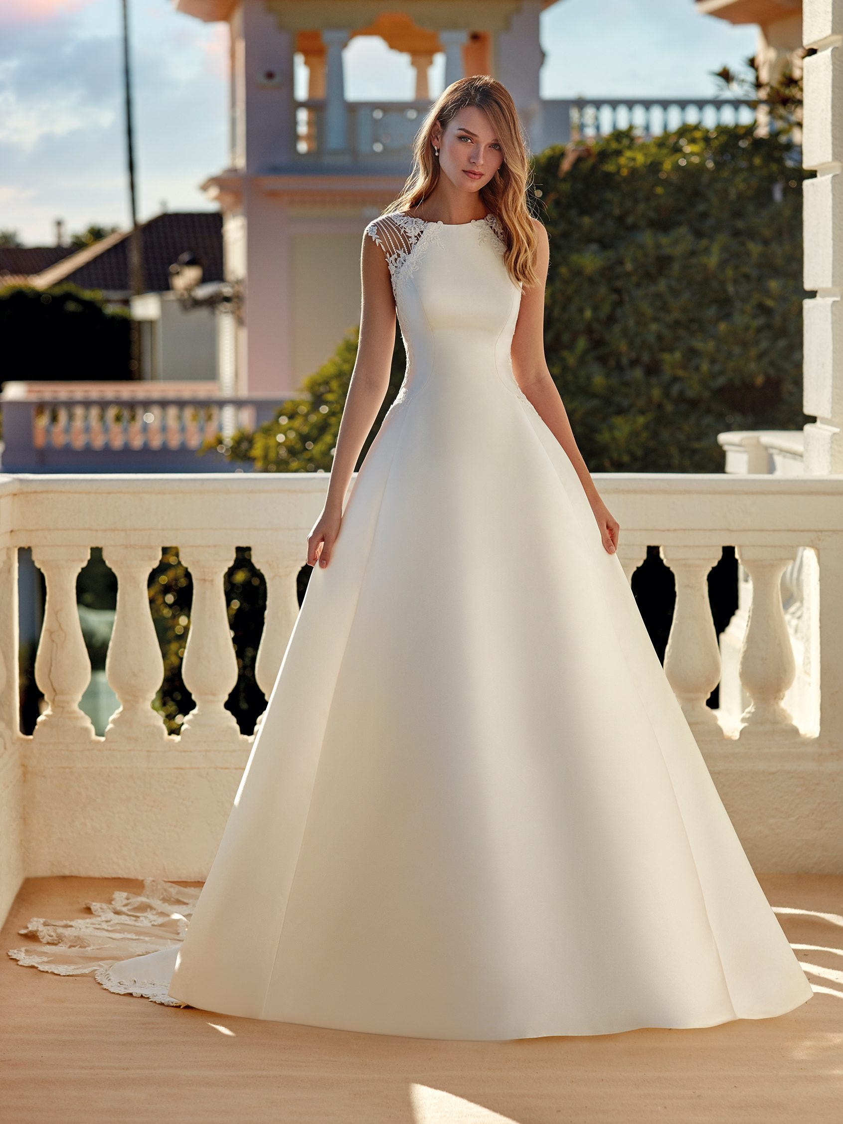 A line mikado wedding dress sale